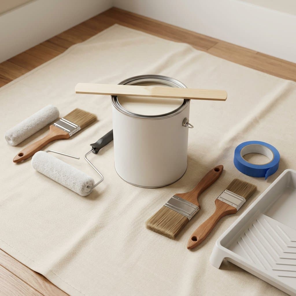 Freshly painted bedroom