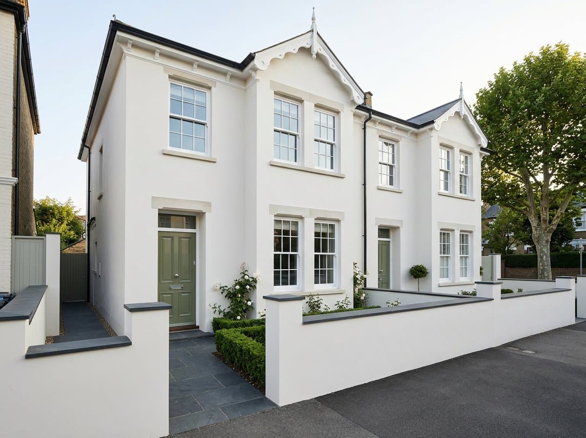 Exterior of a freshly painted house